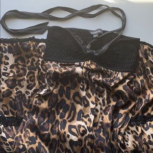 Bebe silk cheetah print maxi dress